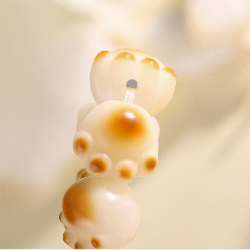 Buddha Stones Cute Cat Paw Claw Bodhi Seed Peace Bracelet - image 12