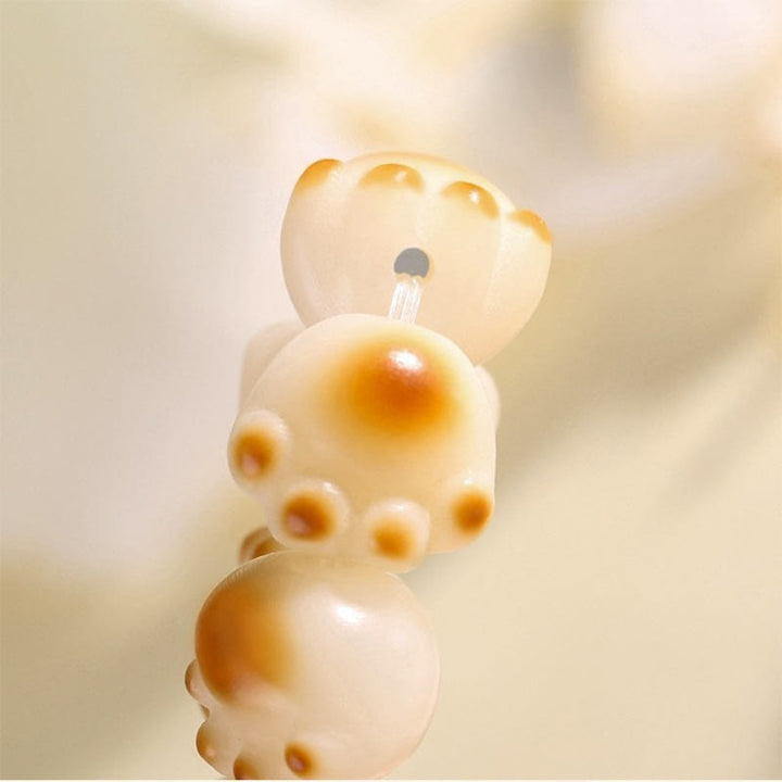 Buddha Stones Cute Cat Paw Claw Bodhi Seed Peace Bracelet - image 12