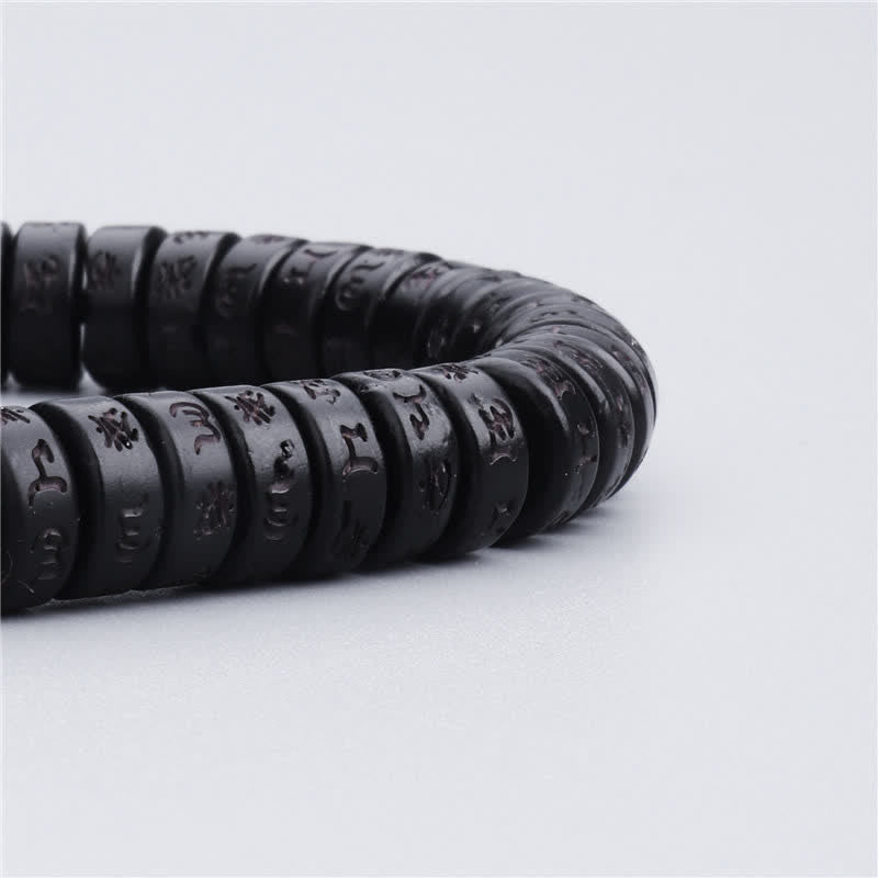 Buddha Stones Tibetan Coconut Shell Beads Engraved Om Mani Padme Hum Mantra Happiness Bracelet - image 5