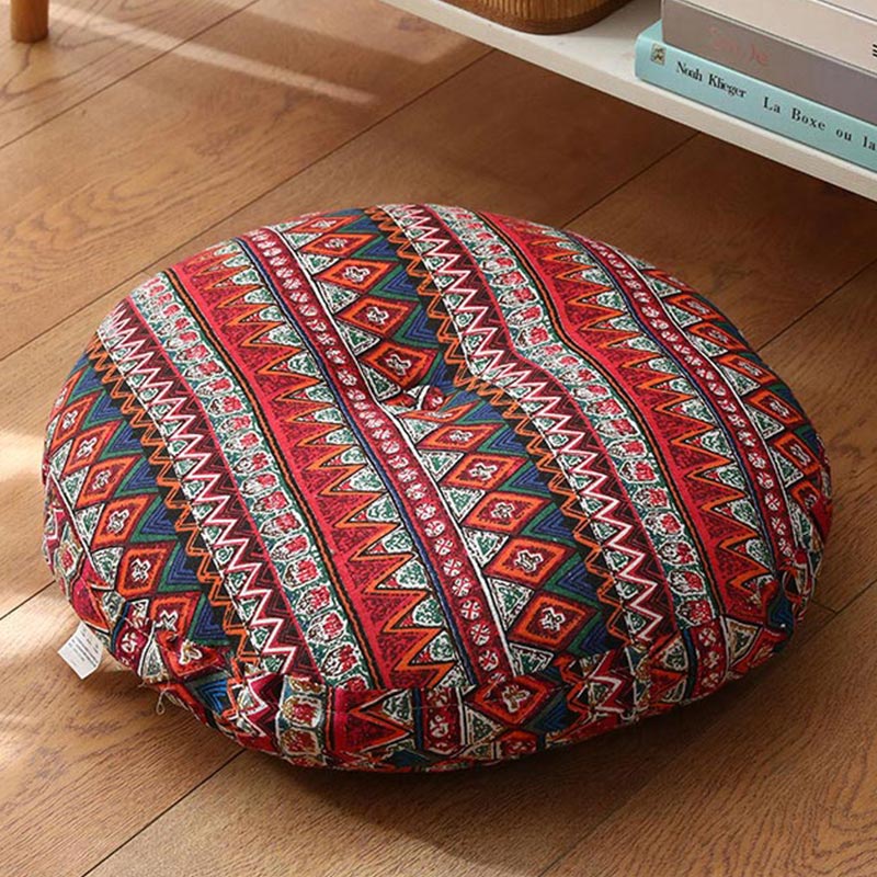 Lotus Simple Pattern Linen Meditation Seat Cushion Home Living Room Decoration - Detachable - Approx. 40cm × 10cm (slight variation possible) - IndianRed - image 21