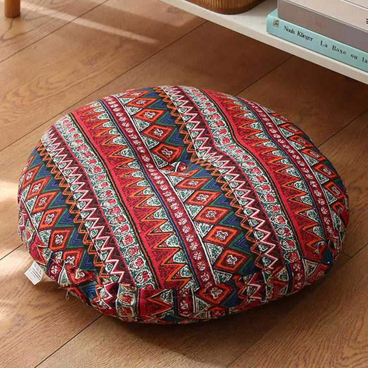 Lotus Simple Pattern Linen Meditation Seat Cushion Home Living Room Decoration - Detachable - Approx. 40cm × 10cm (slight variation possible) - IndianRed - image 21