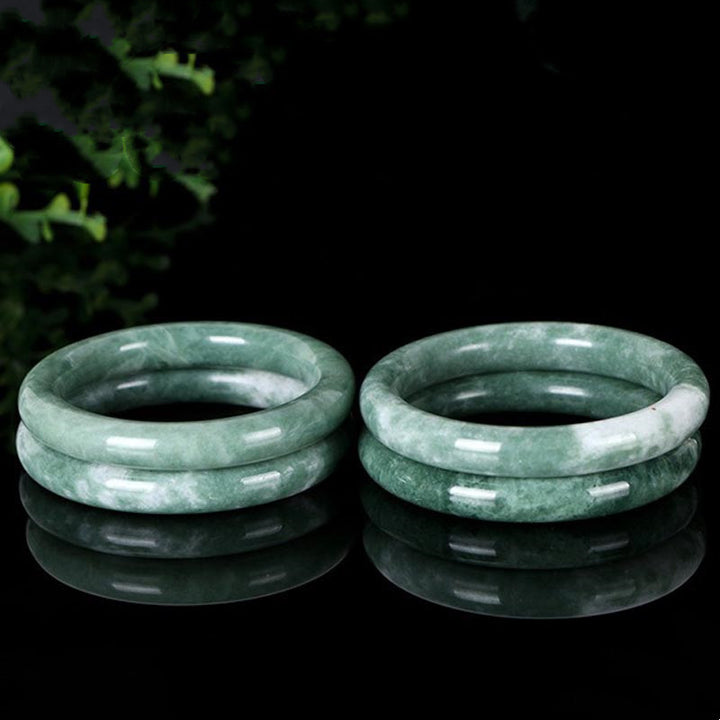 Buddha Stones Natural Jade Luck Abundance Bangle Bracelet - image 9