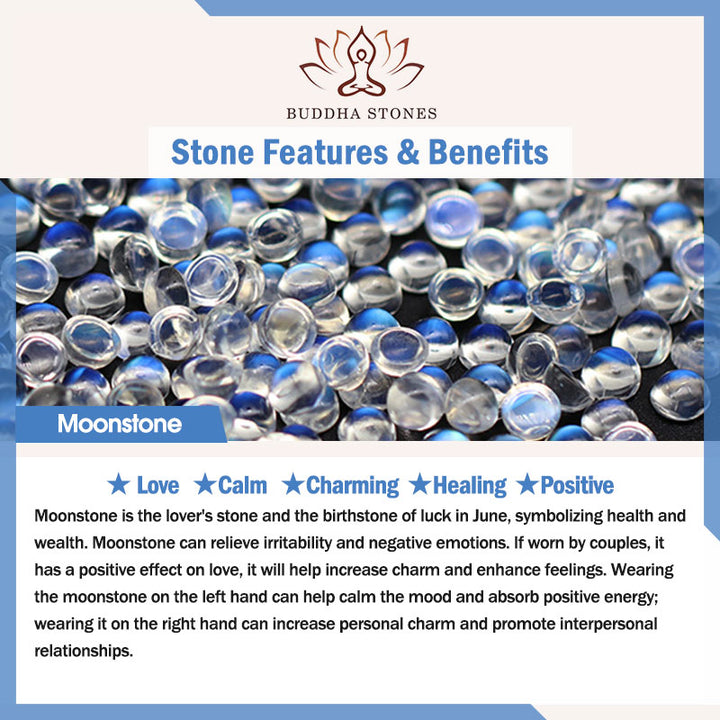 Buddha Stones Natural Moonstone 14K Gold Plated Healing Positive Bracelet - image 8