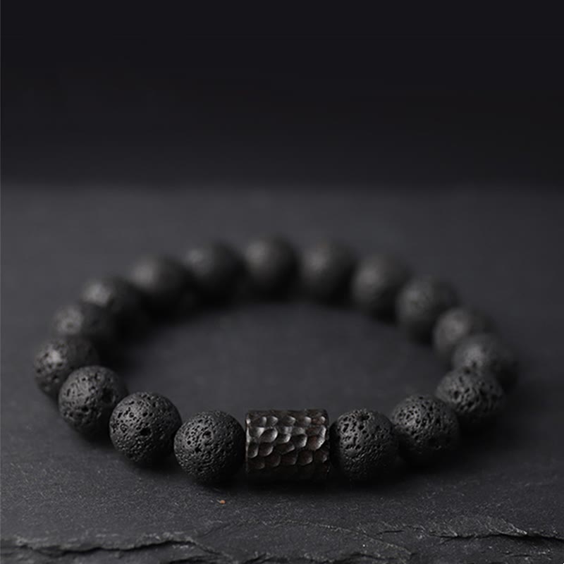 Buddha Stones "Wishing Strength to Rise from Within" Lava Rock Bracelet Includes Gift Message Card - image 1
