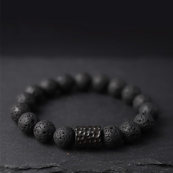 Buddha Stones "Wishing Strength to Rise from Within" Lava Rock Bracelet Includes Gift Message Card - image 1