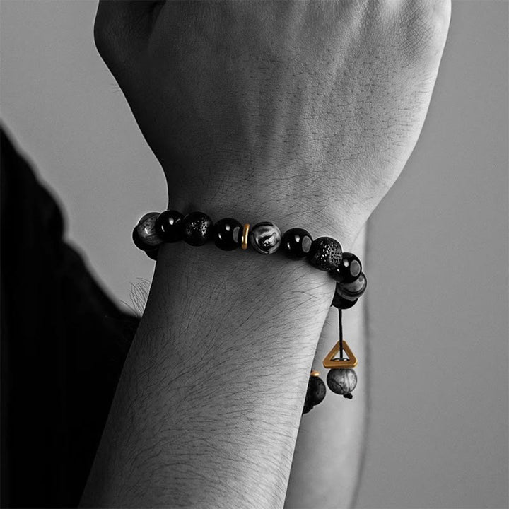 Buddha Stones "All the Best for Strength and Grounding" Obsidian Bracelet Includes Gift Message Card - image 6