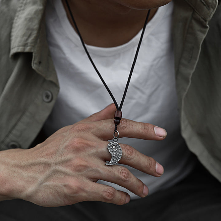 Buddha Stones 990 Sterling Silver Yin Yang Balance Harmony Necklace Pendant - image 8