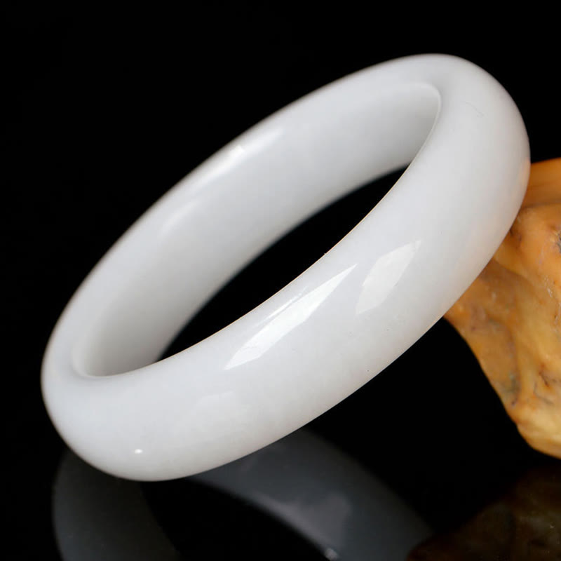 Buddha Stones Natural Golden Silk Jade Wealth Luck Bracelet Bangle - White - 62mm - image 9