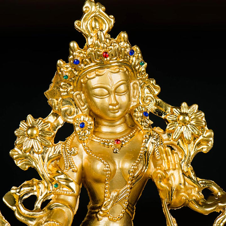 Bodhisattva White Tara Hope Protection Gold Plated Statue Decoration - image 8