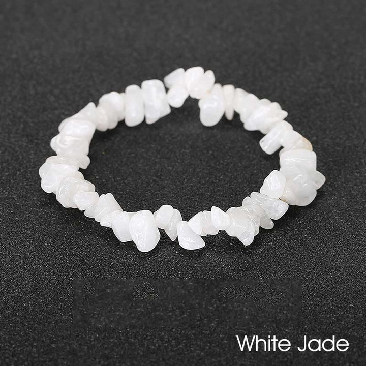 Natural Irregular Shape Crystal Stone Warmth Soothing Bracelet - White Jade(Wrist Circumference: 15-18cm) - image 75