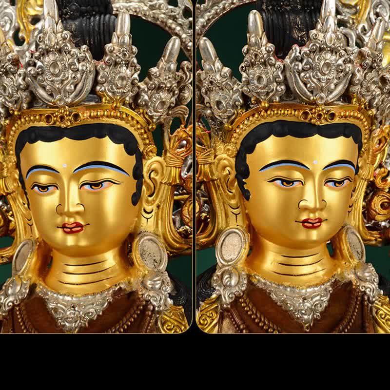 Bodhisattva Green Tara Hope Copper Statue Decoration - image 10