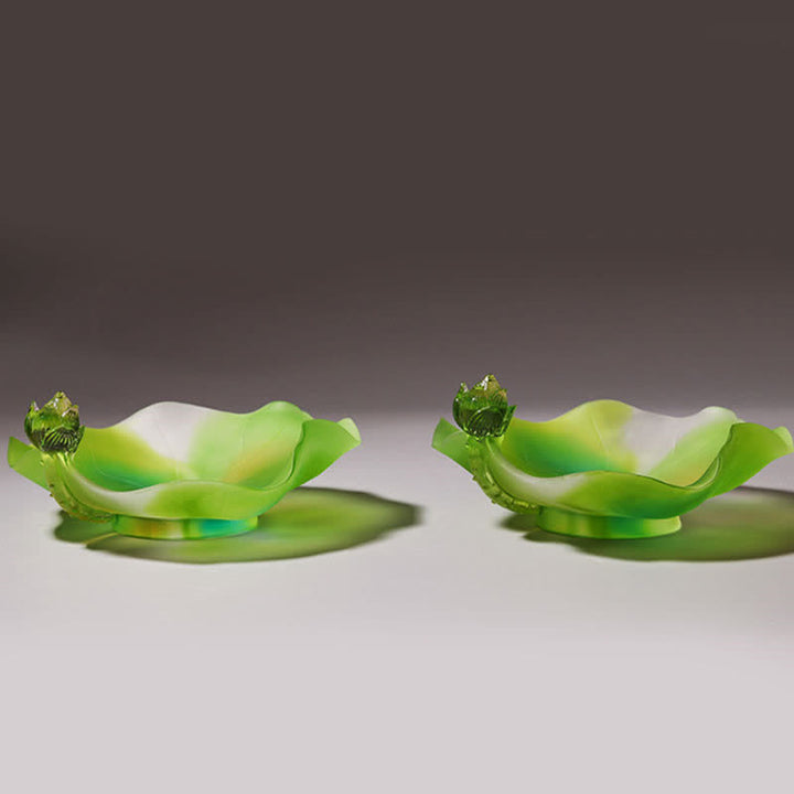 Feng Shui Lotus Handmade Liuli Crystal Art Piece Home Office Offering Decoration - image 9