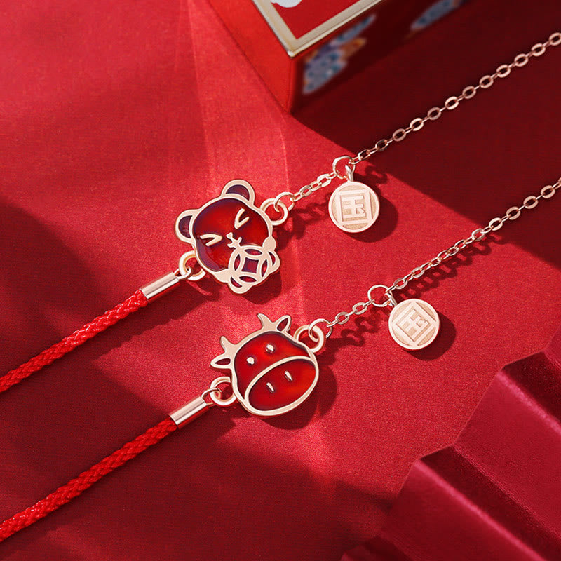 Buddha Stones 925 Sterling Silver Color-changing Chinese Zodiac Luck Protection Red String Chain Bracelet - image 1