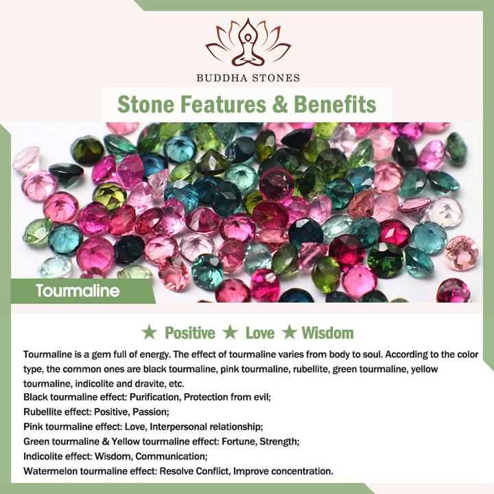 Buddha Stones Multicolored Tourmaline Gourd Wisdom Double Wrap Lily Of The Valley Charm Bracelet - image 7