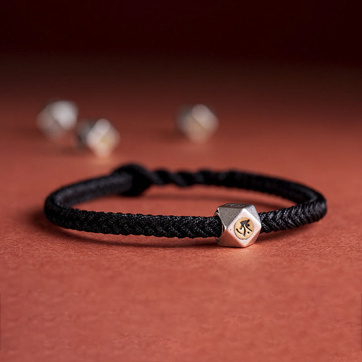 Buddha Stones 925 Sterling Silver Handmade Chinese Zodiac Natal Buddha Luck Protection Braided String Bracelet - Black(Wrist Circumference 14-17cm) - Dog/Pig-Amitabha Buddha - image 7