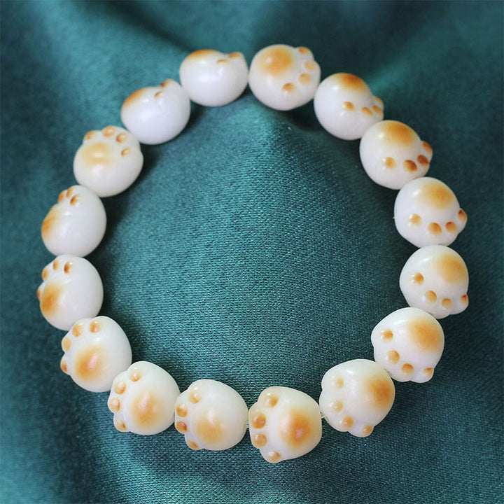 Buddha Stones Cute Cat Paw Claw Bodhi Seed Peace Bracelet - image 18