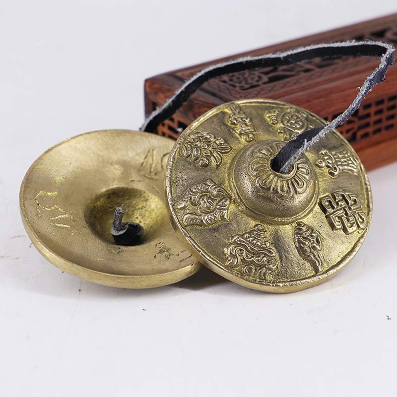 Buddha Stones Tibetan Tingsha Bell Six True Words Dragon Copper Balance Decoration With Bag - image 12
