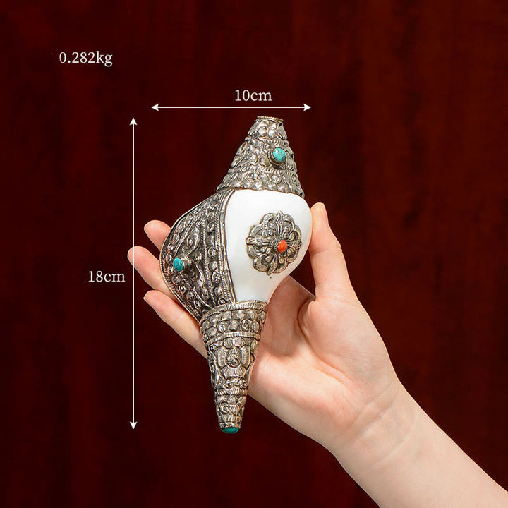 Tibetan Natural Shankha Conch Shell Seashell Wealth Lucky Home Decoration - Medium Shankh 18*10cm - image 3
