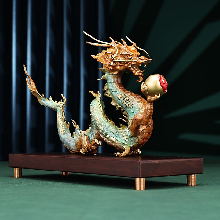  ❗❗❗A Flash Sale- Buddha Stones Year Of The Dragon Auspicious Dragon Brass Copper Luck Success Office Decoration - image 4
