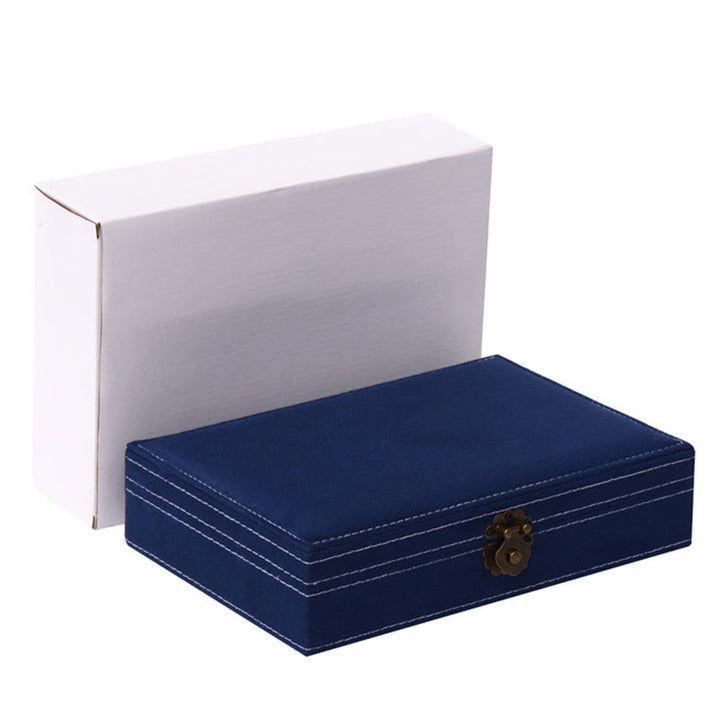 Buddha Stones Simple Design Jewelry Box Organizer Single Layer Flannel Jewelry Storage Box With Lock - image 24