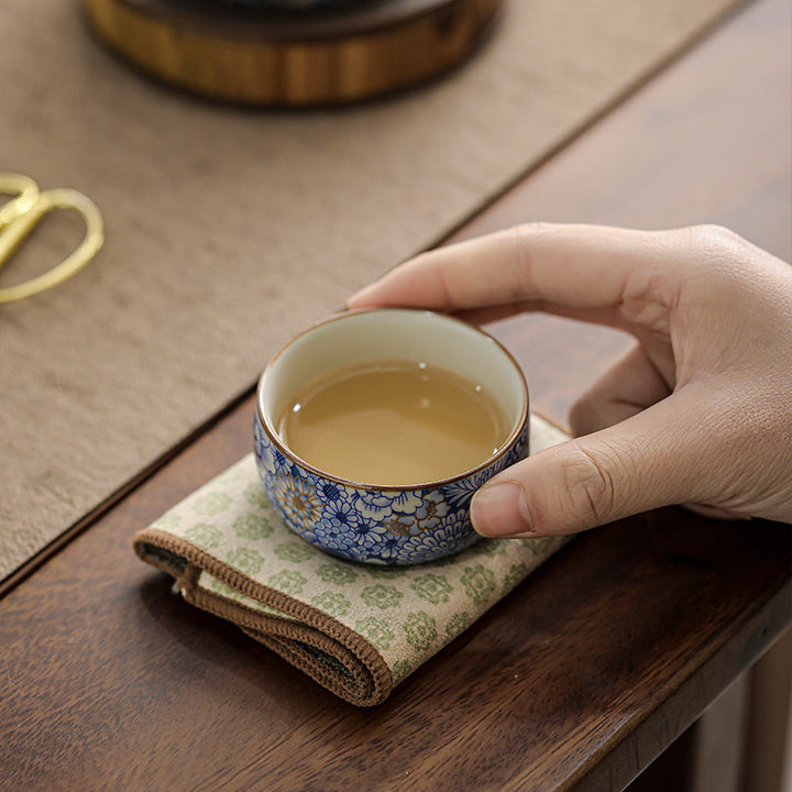 Buddha Stones Lotus Chrysanthemum Plum Blossom Flower Teacup Kung Fu Tea Cup Teapot