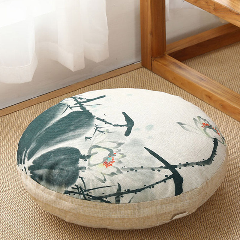 Lotus Simple Pattern Linen Meditation Seat Cushion Home Living Room Decoration - Detachable - 40cm*10cm - Linen - image 32