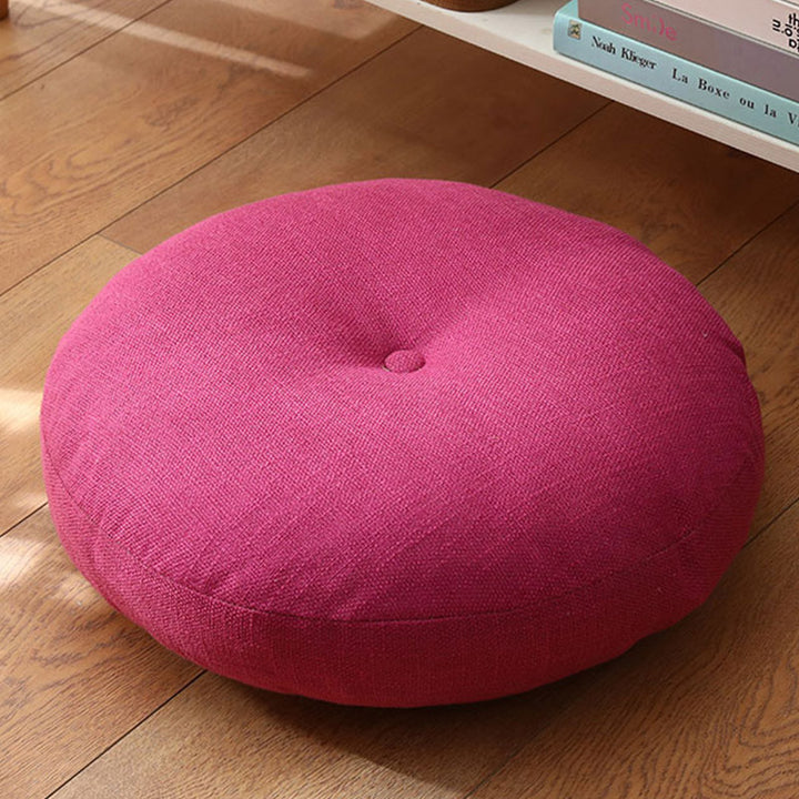 Lotus Simple Pattern Linen Meditation Seat Cushion Home Living Room Decoration - Detachable - Approx. 40cm × 10cm (slight variation possible) - HotPink - image 16