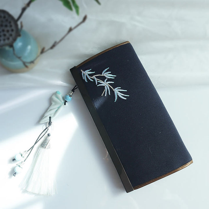 Buddha Stones Flower Plum Peach Blossom Bamboo Double-sided Embroidery Large Capacity Cash Holder Wallet Shopping Purse - image 23