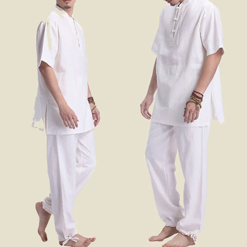 Spiritual Zen Meditation Prayer Practice Cotton Linen Clothing Men's Set - image 8