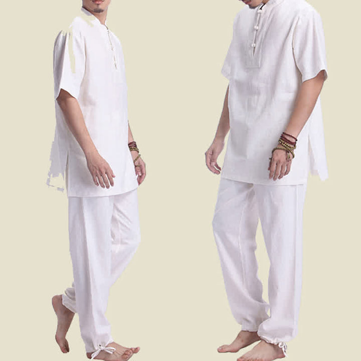 Spiritual Zen Meditation Prayer Practice Cotton Linen Clothing Men's Set - image 8