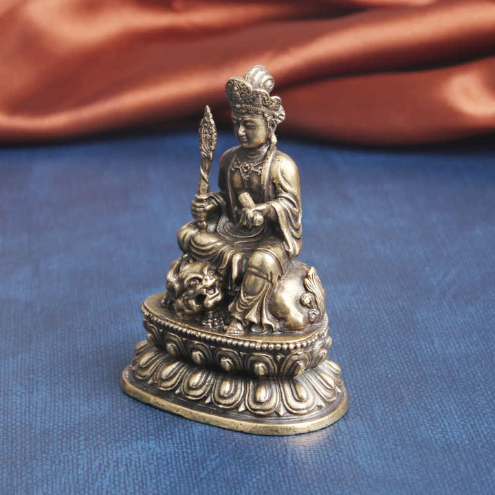Manjusri Bodhisattva Serenity Copper Statue Decoration - image 4