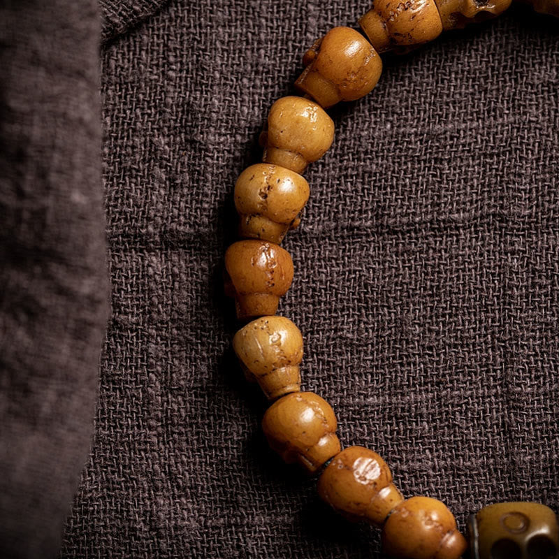 Buddha Stones Tibetan Yak Bone The Lord Of The Corpse Forest Pattern Strength Bracelet