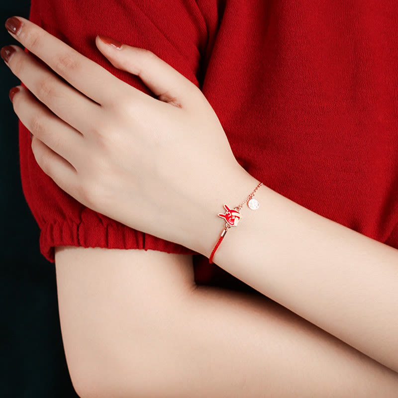 Buddha Stones 925 Sterling Silver Color-changing Chinese Zodiac Luck Protection Red String Chain Bracelet - image 17