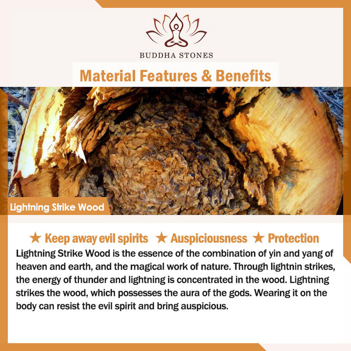 Buddha Stones Tibetan Lightning Strike Wood Protection Bracelet - image 6
