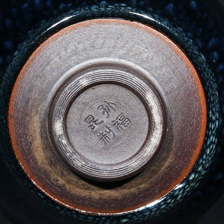 Buddha Stones Handmade Blue Francolinus Spot Chinese Jianzhan Ceramic Teacup Kung Fu Tea Cup Bowl - image 6