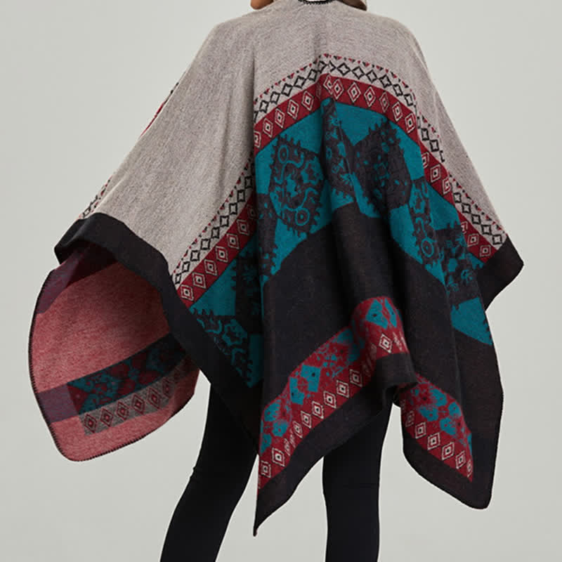 Buddha Stones Tibetan Shawl Diamond Pattern Winter Warm Cloak Scarf - image 21