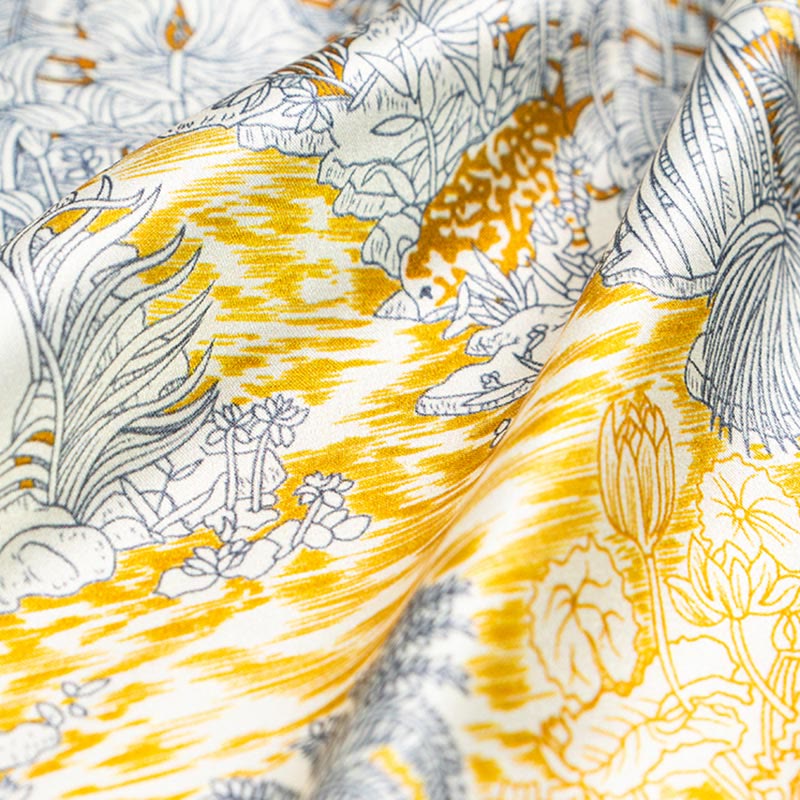 Buddha Stones Jungle Oil Painting Auspicious Clouds 100% Mulberry Silk Scarf Premium Grade 6A Double-sided Silk Neck Scarf - image 2