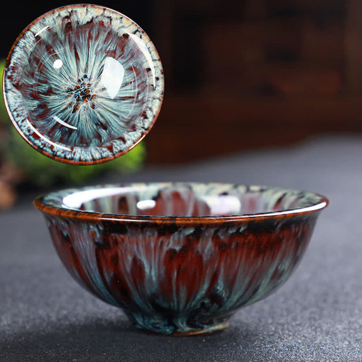 Buddha Stones Colorful Ceramic Teacup Home Office Tea Cups - SaddleBrown - image 58