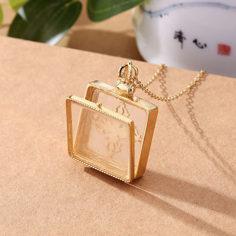 Buddha Stones 24K Gold Plated Copper Double Dorje Protection Luck Necklace Pendant - image 3