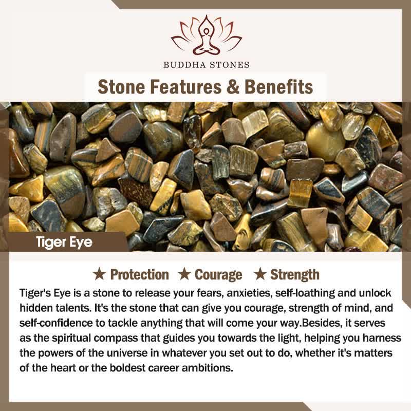 Buddha Stones Lava Rock Tiger Eye Stone Support Healing String Bracelet - image 3