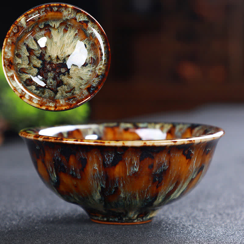 Buddha Stones Colorful Ceramic Teacup Home Office Tea Cups - DarkGoldenrod - image 56