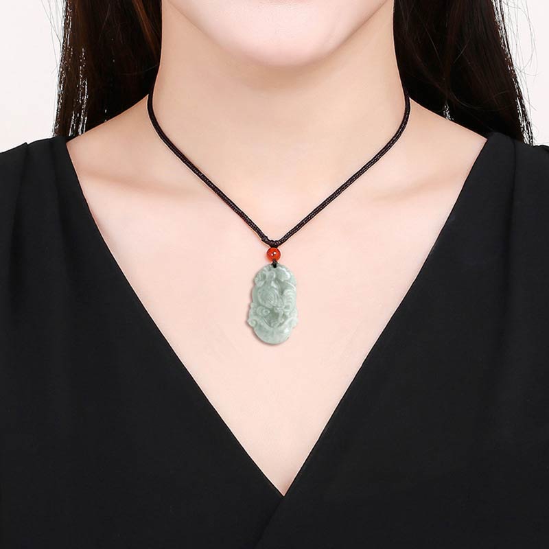 Buddha Stones Natural Jade 12 Chinese Zodiac Sucess Pendant Necklace - image 20