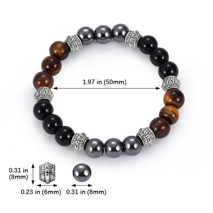 Buddha Stones Tiger Eye and Hematite Good Luck and Healing Bracelet - image 1