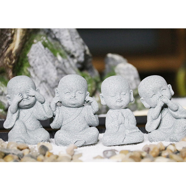 Buddha Stones Meditation Prayer Monk Buddha Statue Serenity Home Decoration - image 18