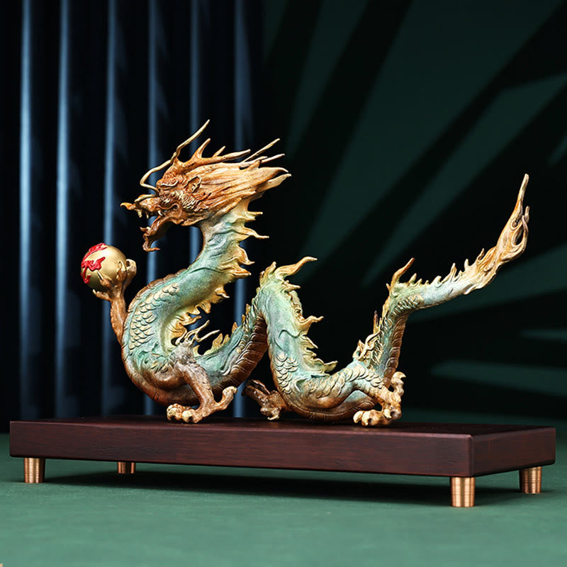  ❗❗❗A Flash Sale- Buddha Stones Year Of The Dragon Auspicious Dragon Brass Copper Luck Success Office Decoration - image 8