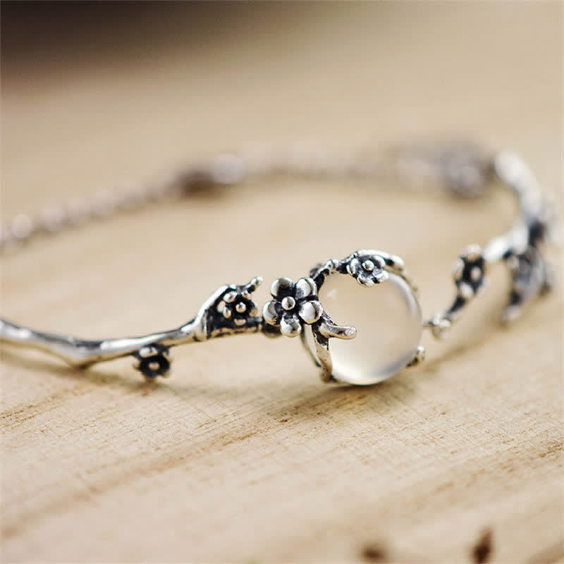 Buddha Stones "Sending Grace and Harmony"Plum Blossom Chalcedony Bracelet Includes Gift Message Card - image 10