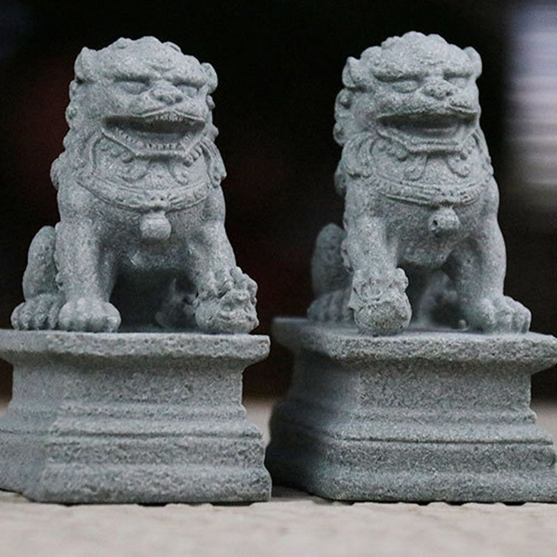 Buddha Stones Lion Fu Foo Dogs Elephant Ward Off Evil Blessing Home Decoration - image 5