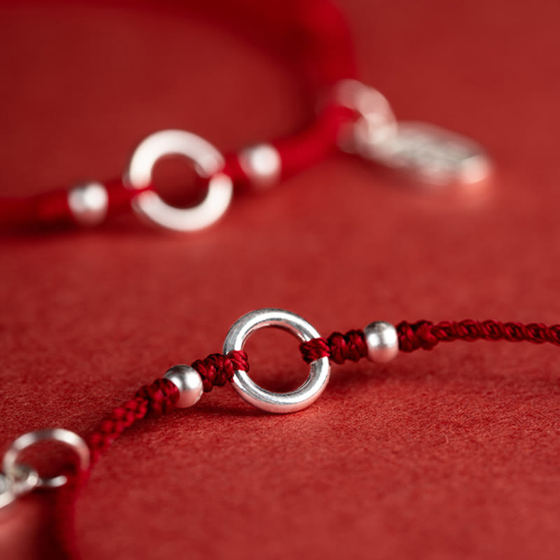 Buddha Stones 925 Sterling Silver Lucky Fortune Peace Joy Lotus Peace Buckle Red String Bracelet - image 23