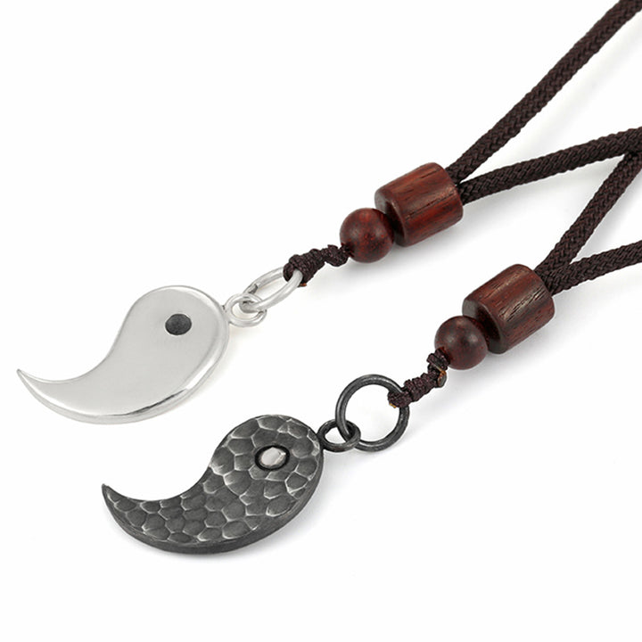 Buddha Stones 990 Sterling Silver Yin Yang Balance Harmony Necklace Pendant - image 16