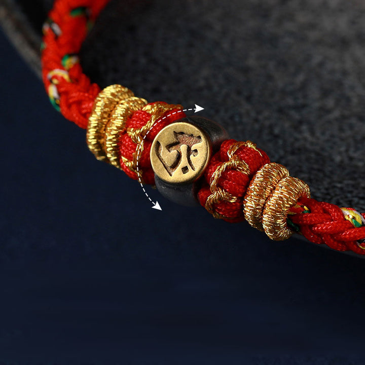 Buddha Stones Chinese Zodiac Natal Buddha Silver Luck Braided String Bracelet - image 7
